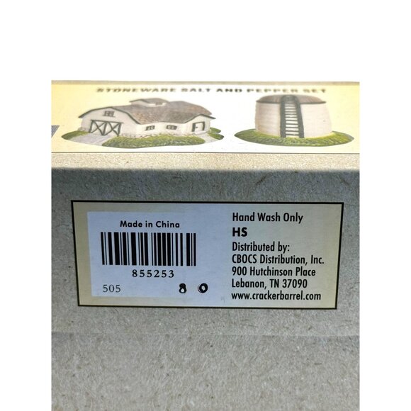 Stoneware Salt & Pepper Set With Barn & Silo Design - Picture 10 of 10